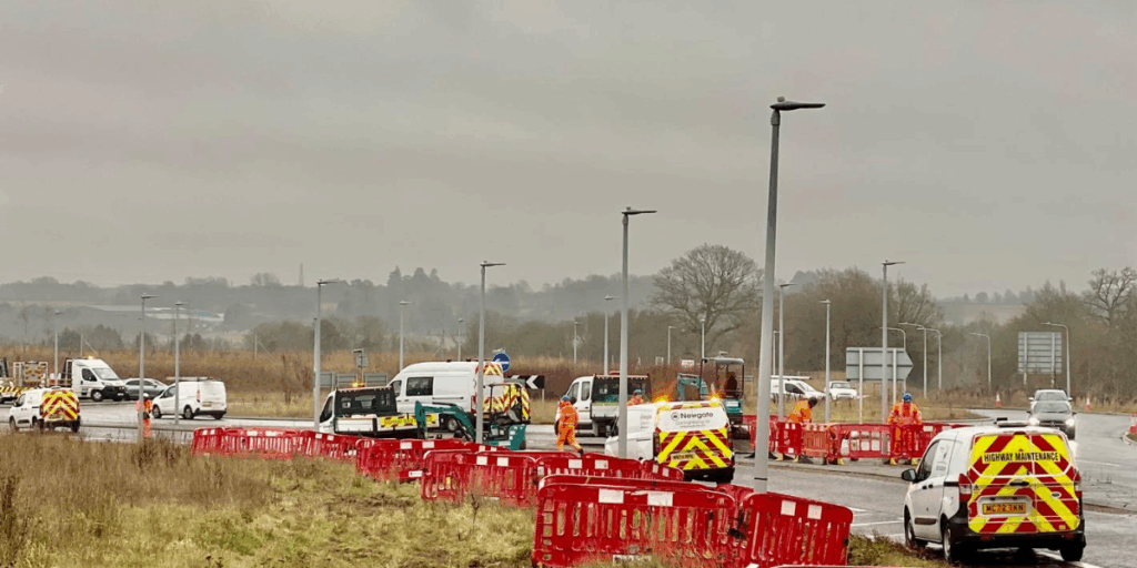 Street Lighting upgrades on the A120 at Standon, Hertfordshire